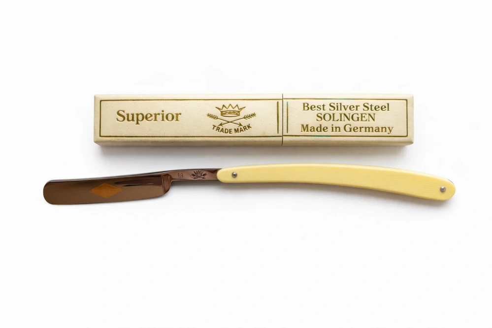 Nepoužitá holicí břitva „Superior – Best Silver Steel – Solingen – Model 69“
