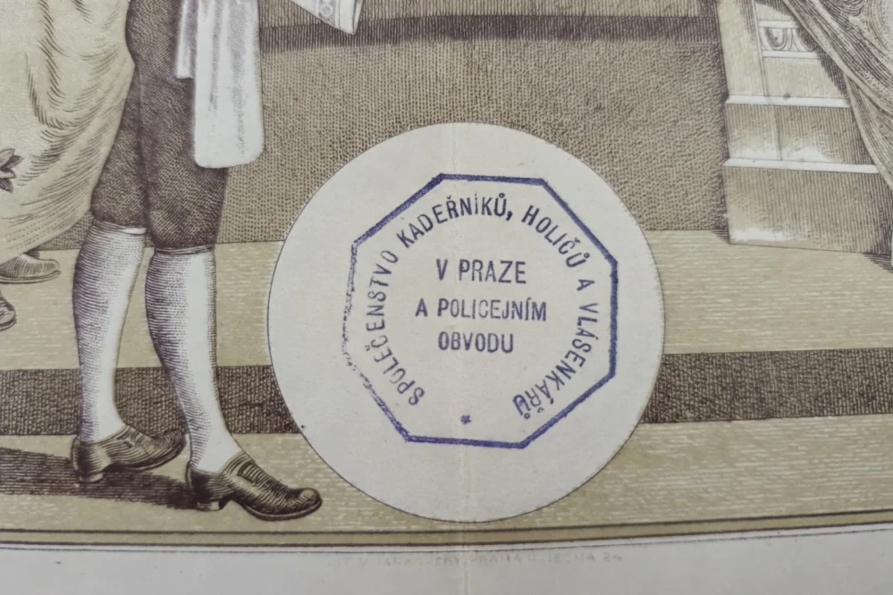Tovaryšský list společenstva holičů, kadeřníků a vlásenkářů Praha, 1932
