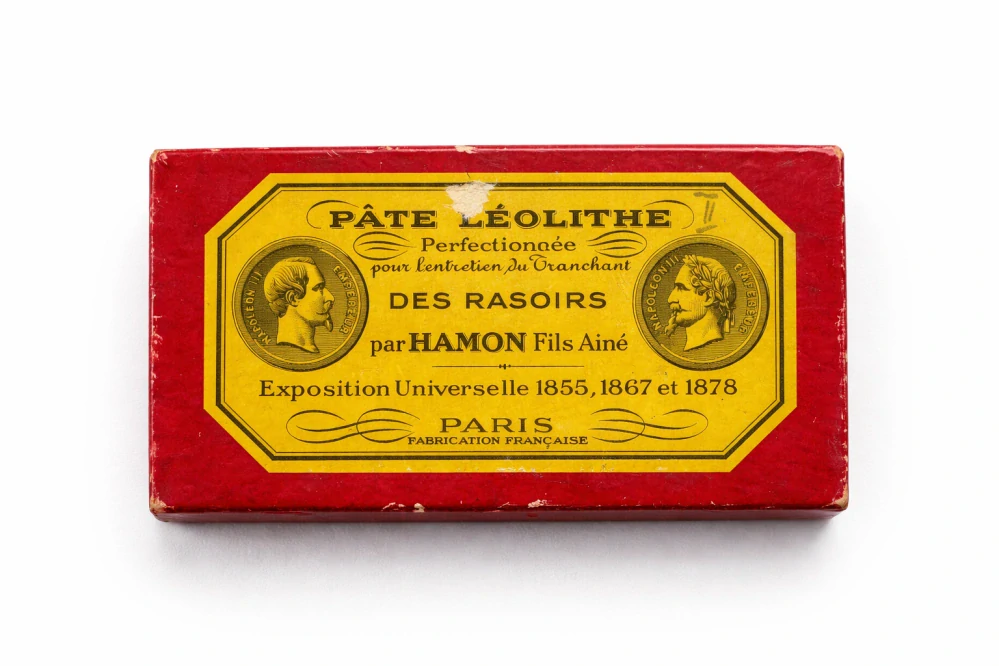 PÂTE ZÉOLITHE – francouzská brusná pasta na břitvy (cca 1880–1920)
