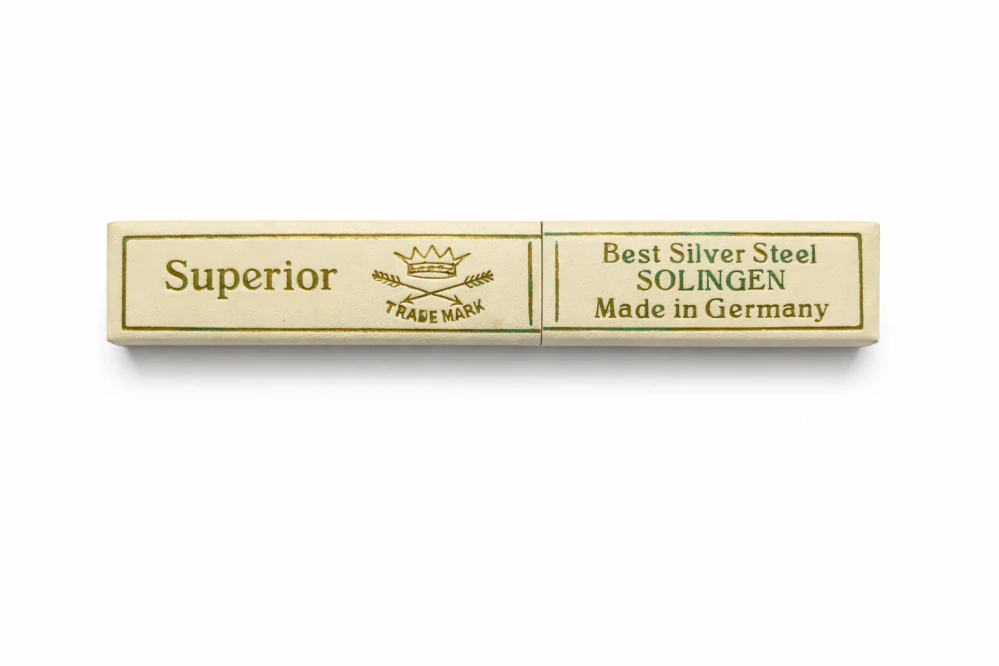 Nepoužitá holicí břitva „Superior – Best Silver Steel – Solingen – Model 69“