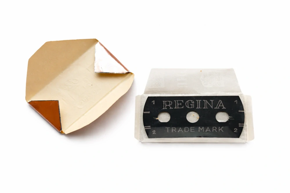 Historické žiletky REGINA GOLD – 10 ks v originálním obalu, Made in Czechoslovakia
